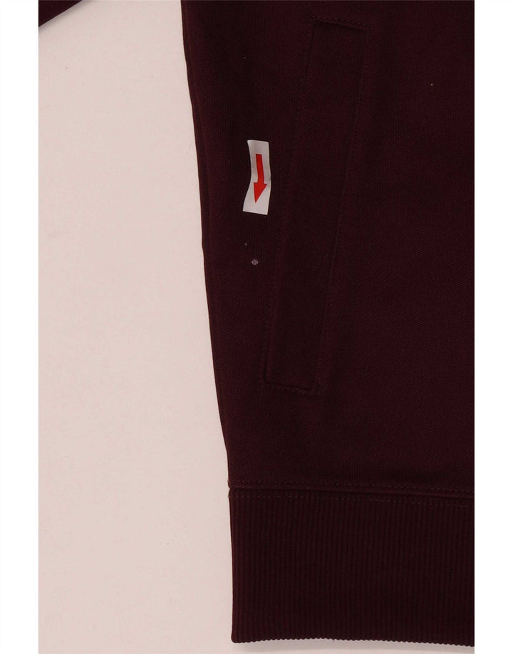 Fred Perry Boys Tracksuit Top Jacket 9-10 Years Medium Maroon Colourblock
