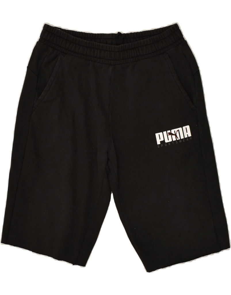 PUMA Mens Sport Shorts Medium Black Cotton | Vintage Puma | Thrift | Second-Hand Puma | Used Clothing | Messina Hembry 