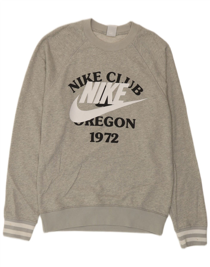 Nike Mens Graphic Sweatshirt Jumper XS Grey Cotton