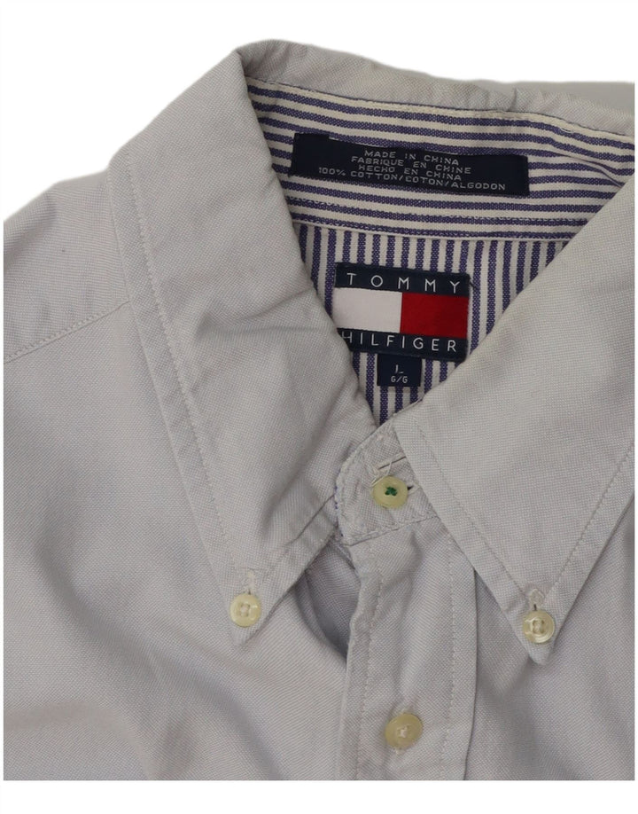 TOMMY HILFIGER Mens Grant Fit Shirt Large Blue Cotton