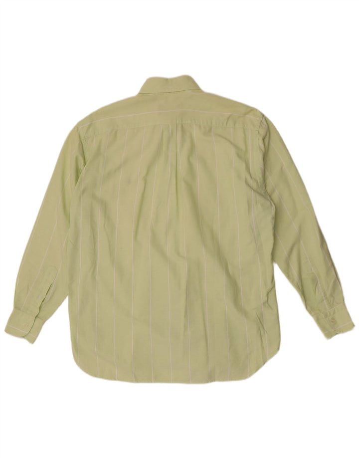 Brooksfield Mens Shirt Size 40 Medium Green Striped Cotton