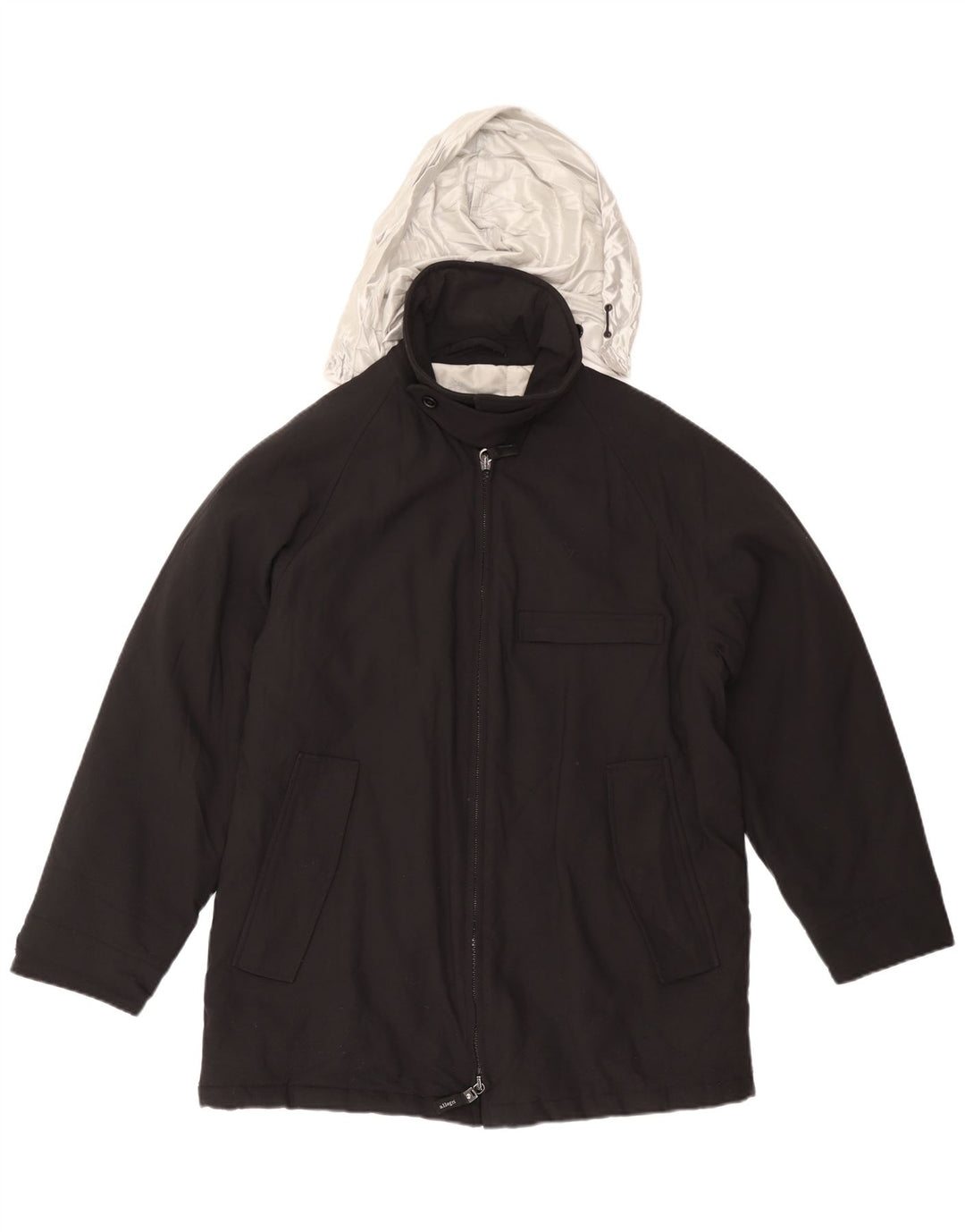 Allegri Mens Hooded Windbreaker Jacket UK 40 Large Black Colourblock
