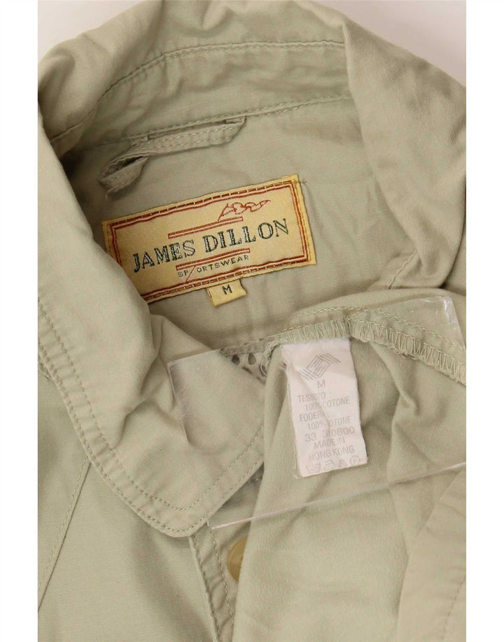James Dillon Mens Utility Jacket UK 38 Medium Beige Cotton