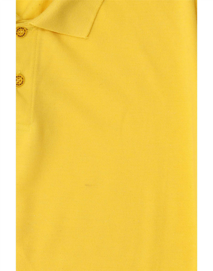 Under Armour Mens Polo Shirt Large Yellow Cotton