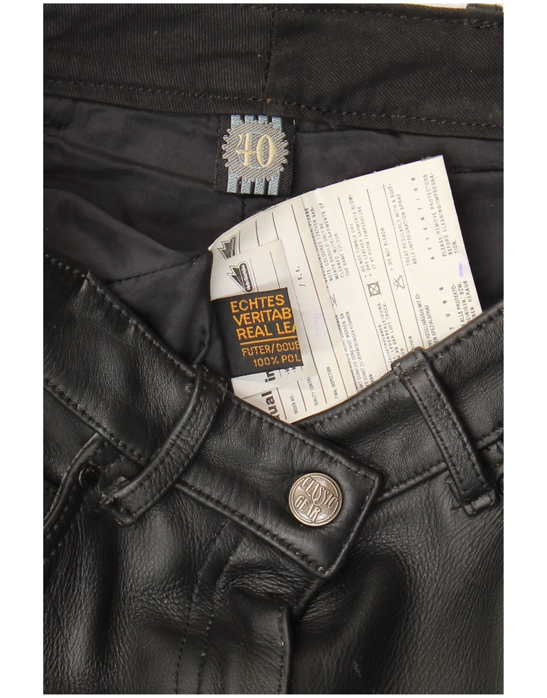 Hein Gericke Womens Leather Trousers EU 40 Medium W30 L29 Black Leather