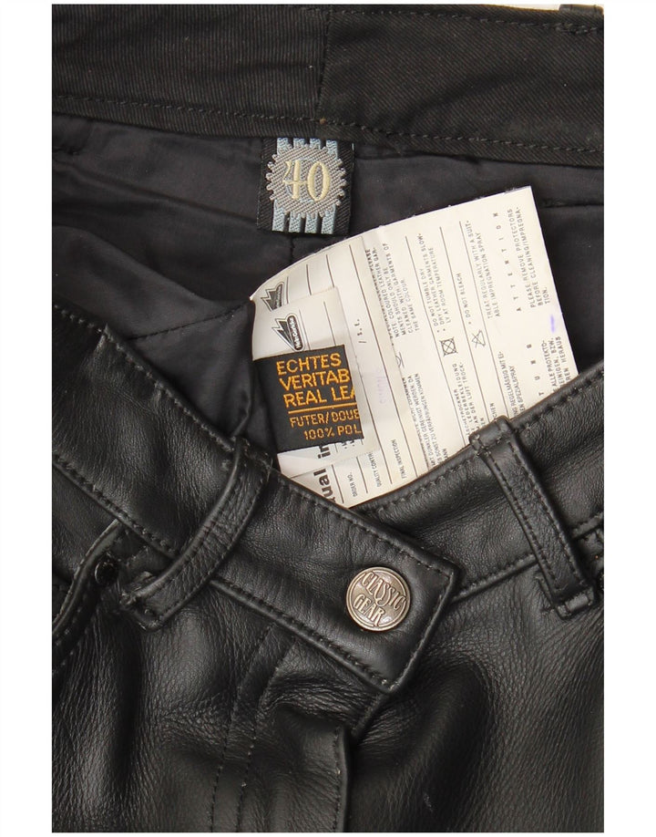 Hein Gericke Womens Leather Trousers EU 40 Medium W30 L29 Black Leather