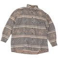 Vintage Mens Flannel Shirt Large Grey Striped