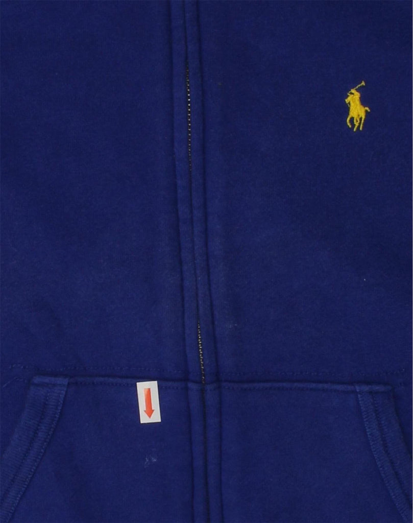 POLO RALPH LAUREN Boys Zip Hoodie Sweater 7-8 Years Small Blue | Vintage Polo Ralph Lauren | Thrift | Second-Hand Polo Ralph Lauren | Used Clothing | Messina Hembry 