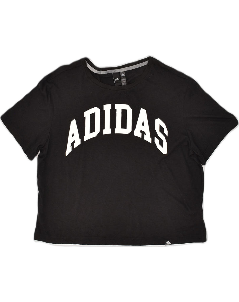 ADIDAS Womens Graphic T-Shirt Top UK 18 XL Black Polyester | Vintage Adidas | Thrift | Second-Hand Adidas | Used Clothing | Messina Hembry 