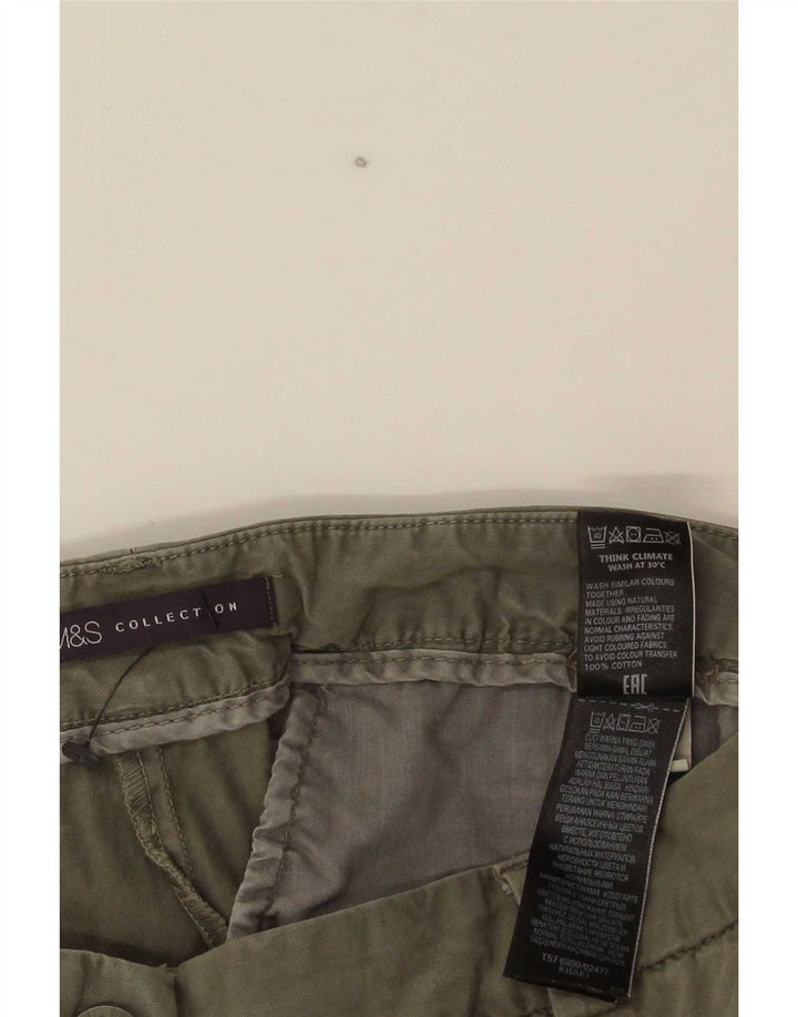 Marks & Spencer Womens Slim Chino Trousers UK 12 Medium W30 L30 Khaki