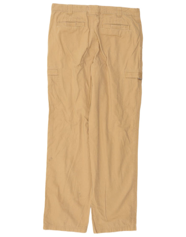 L.L.Bean Mens Straight Cargo Trousers W34 L34 Beige Cotton