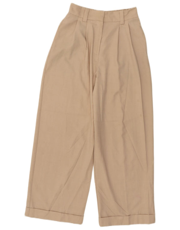 Topshop Womens High Waist Pegged Chino Trousers UK 8 Small W27 L27 Beige