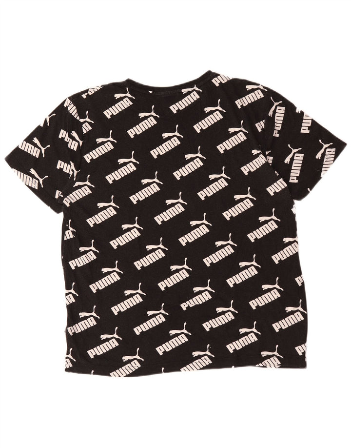 Puma Mens Graphic T-Shirt Top Medium Black Cotton
