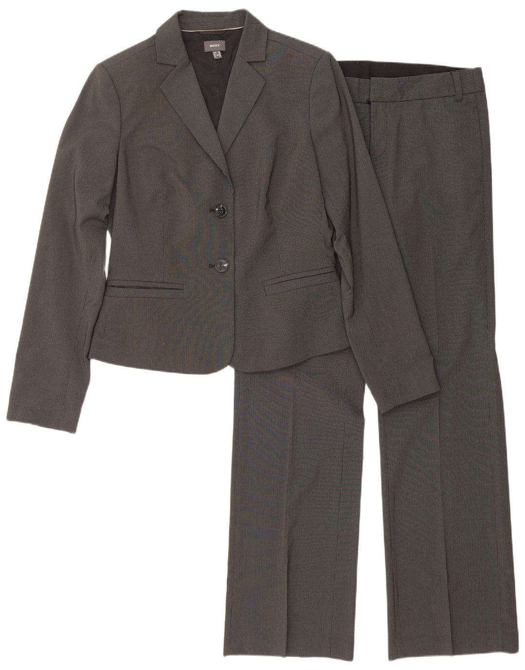 Mexx Womens 2 Button 2 Piece Suit UK 12 Medium W30 L33 Grey Pinstripe