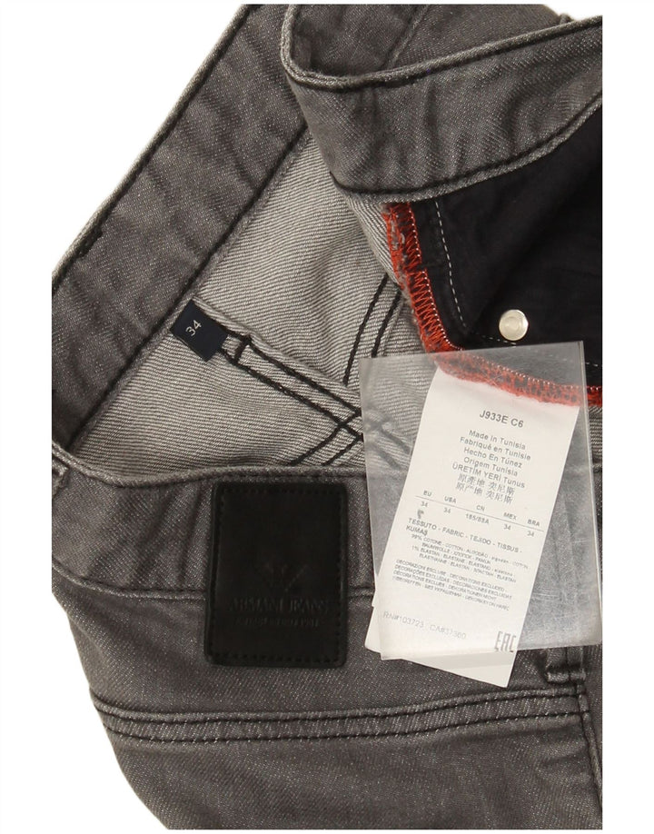 Armani Mens Slim Jeans W34 L32 Grey Cotton