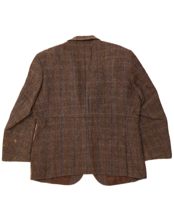 Walker and Hawkes Mens Harris Tweed Blazer Jacket IT 46 3XL Brown