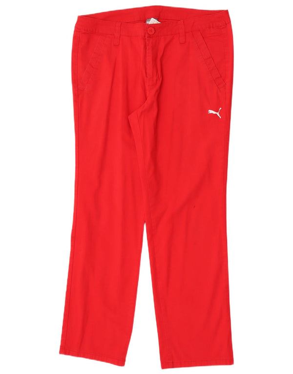 Puma Mens Straight Chino Trousers W34 L30 Red Cotton