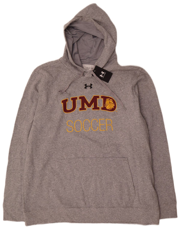 Under Armour Mens UMD Soccer Graphic Hoodie Jumper 2XL Grey Cotton