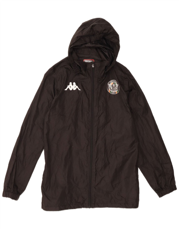 Kappa Boys Hooded Windbreaker Jacket 13-14 Years Black Polyester