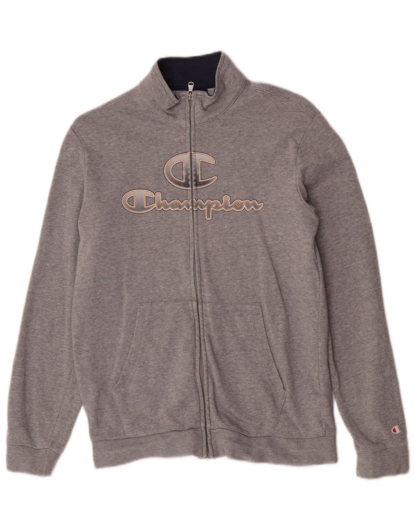 Champion Boys Graphic Tracksuit Top Jacket 13-14 Years XL Grey Flecked