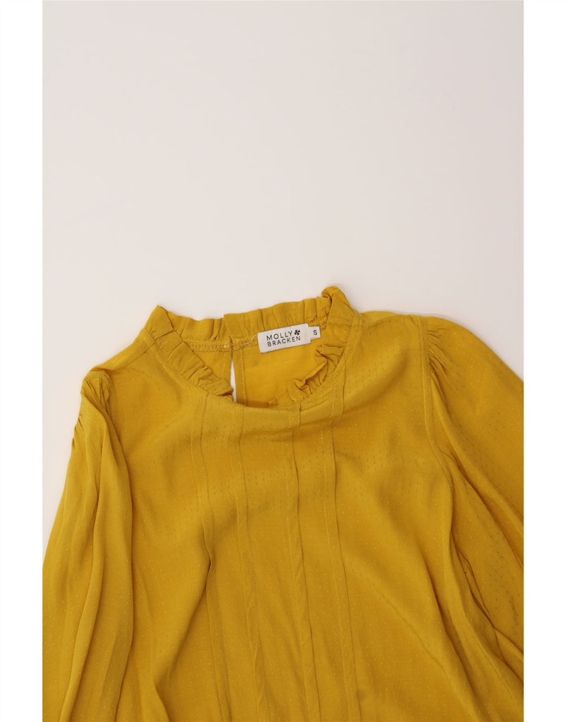 MOLLY BRACKEN Womens Oversized Oversized Blouse Top UK 10 Small Yellow Vintage Molly Bracken and Second-Hand Molly Bracken from Messina Hembry 