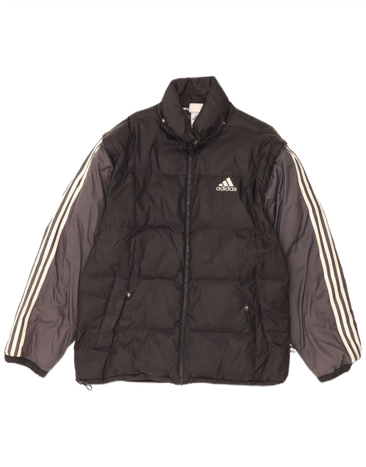 Adidas Mens Padded Jacket UK 40/42 Medium Black Colourblock Polyamide