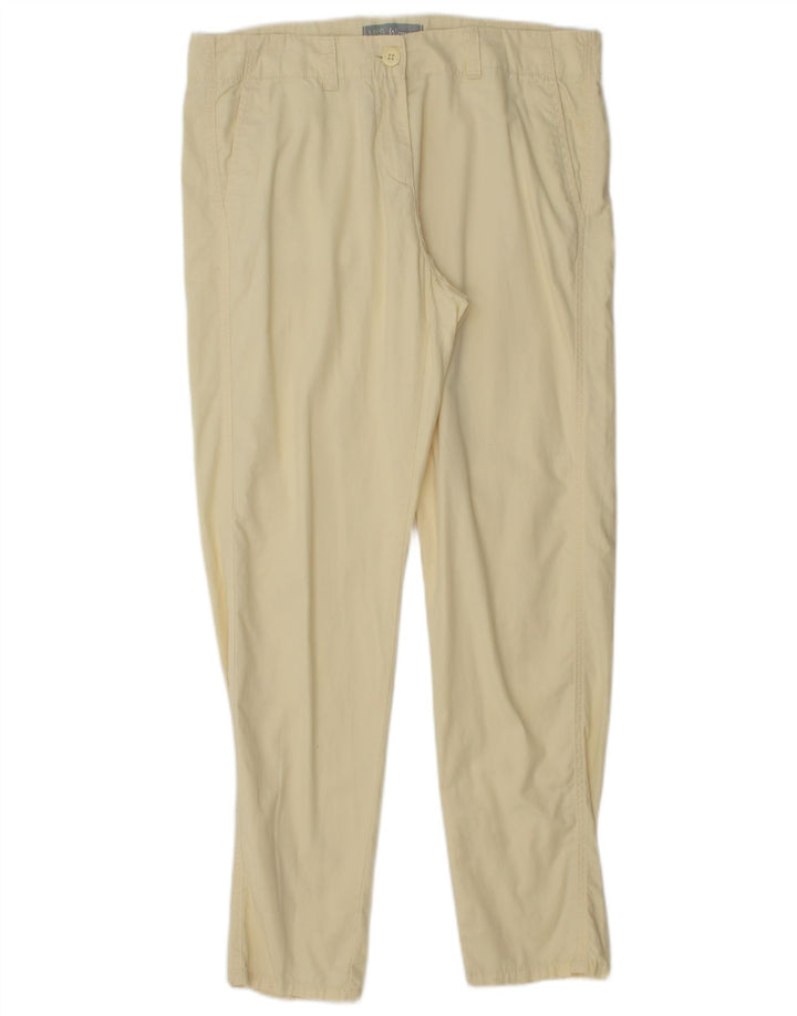 Marks & Spencer Womens Slim Chino Trousers UK 12 Medium W32 L29 Yellow