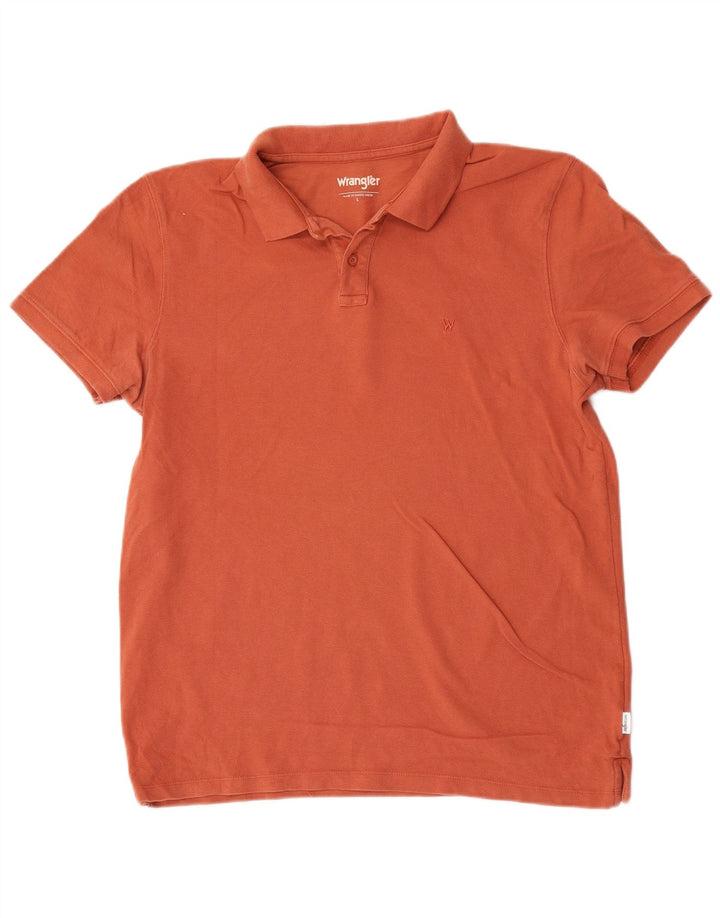 Wrangler Mens Polo Shirt Large Orange Cotton