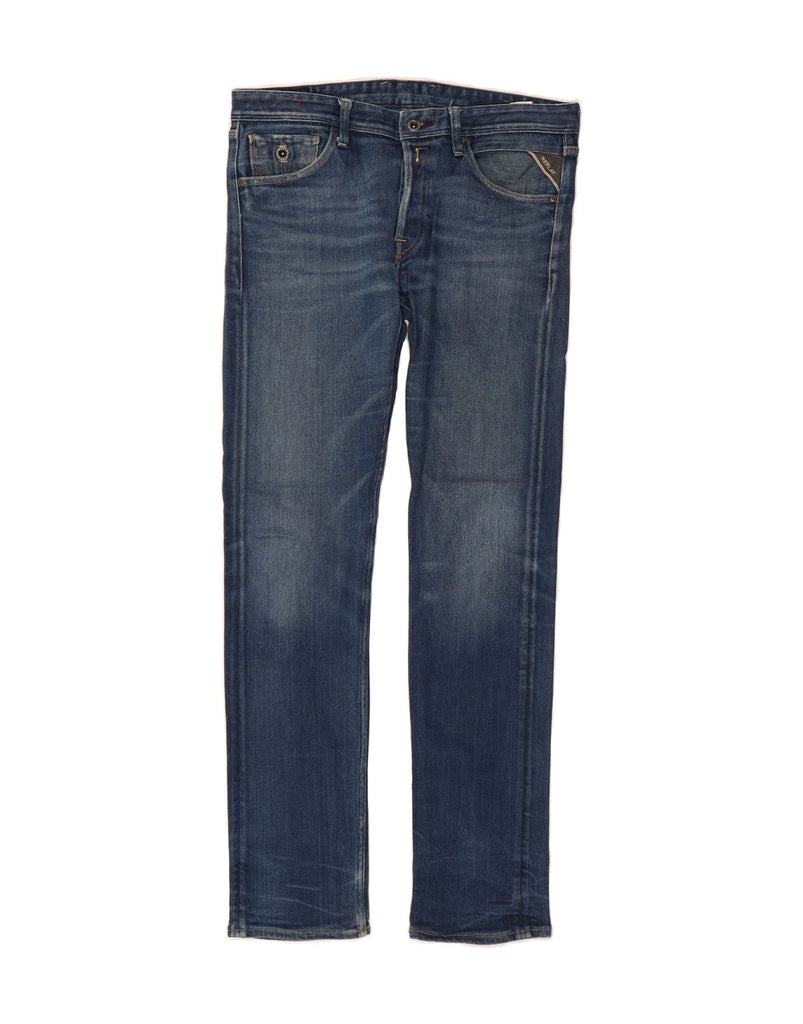 REPLAY Mens Slim Jeans W33 L34 Blue Cotton Vintage Replay and Second-Hand Replay from Messina Hembry 