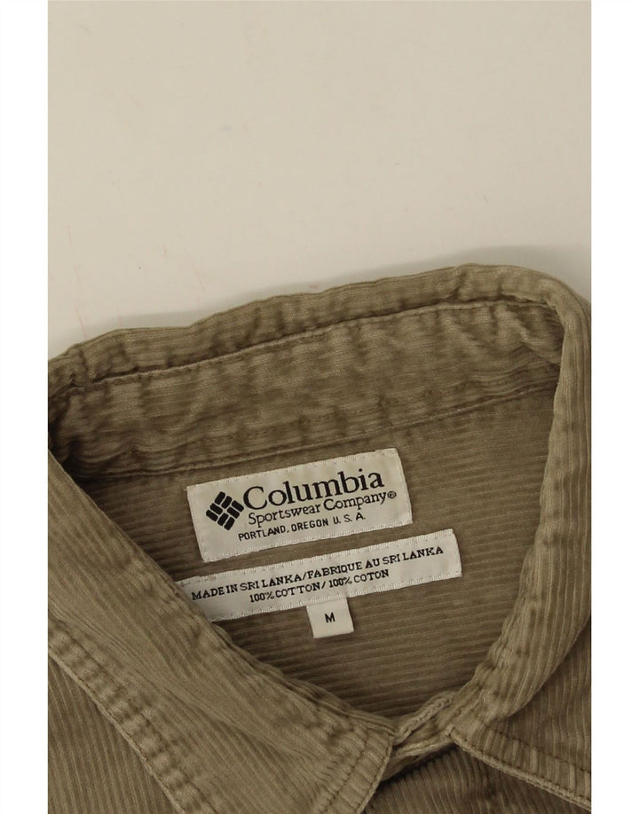 Columbia Mens Corduroy Shirt Medium Beige Cotton