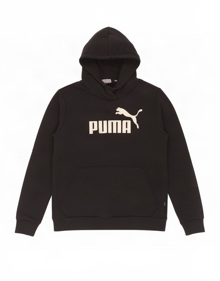 Puma Womens Graphic Hoodie Jumper UK 12 Medium Black Polyester