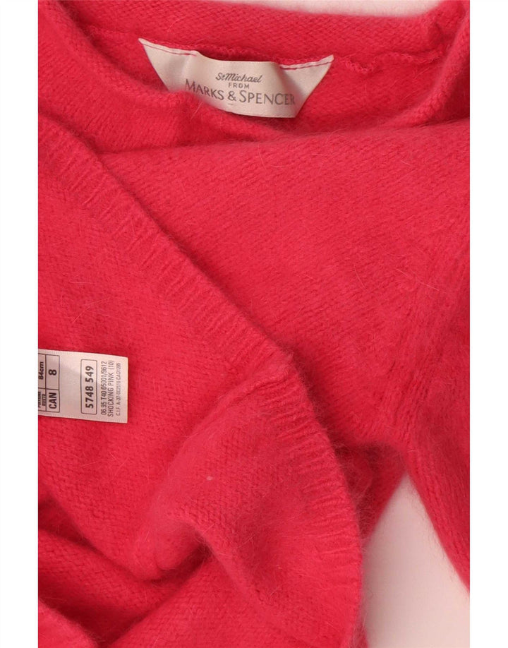 Marks & Spencer Womens Crop Turtle Neck Jumper Sweater UK 10 Small Pink
