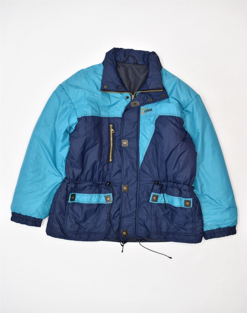 VINTAGE Mens Hooded Windbreaker Jacket UK 40 Large Blue Colourblock | Vintage | Thrift | Second-Hand | Used Clothing | Messina Hembry 