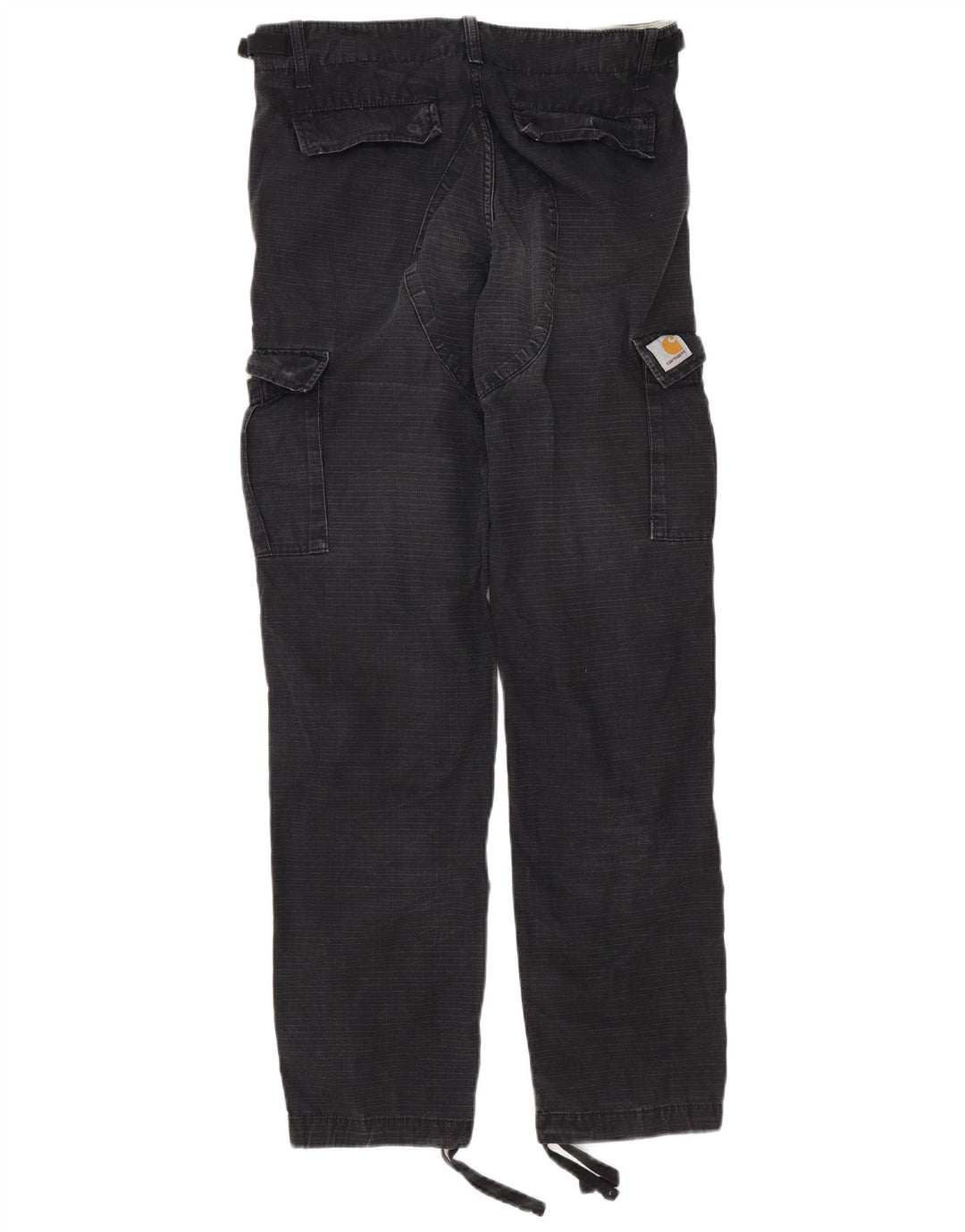Carhartt Mens Straight Cargo Trousers W29 L32 Black Gingham Cotton