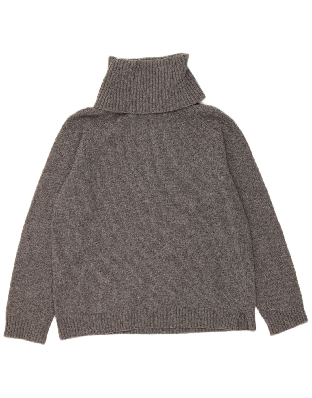 Benetton Womens Roll Neck Jumper Sweater UK 14 Medium Grey
