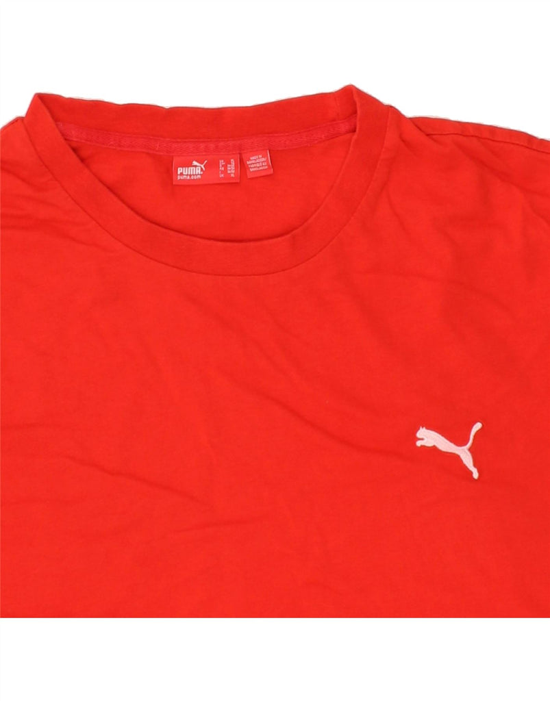 PUMA Mens T-Shirt Top XL Red Cotton | Vintage Puma | Thrift | Second-Hand Puma | Used Clothing | Messina Hembry 