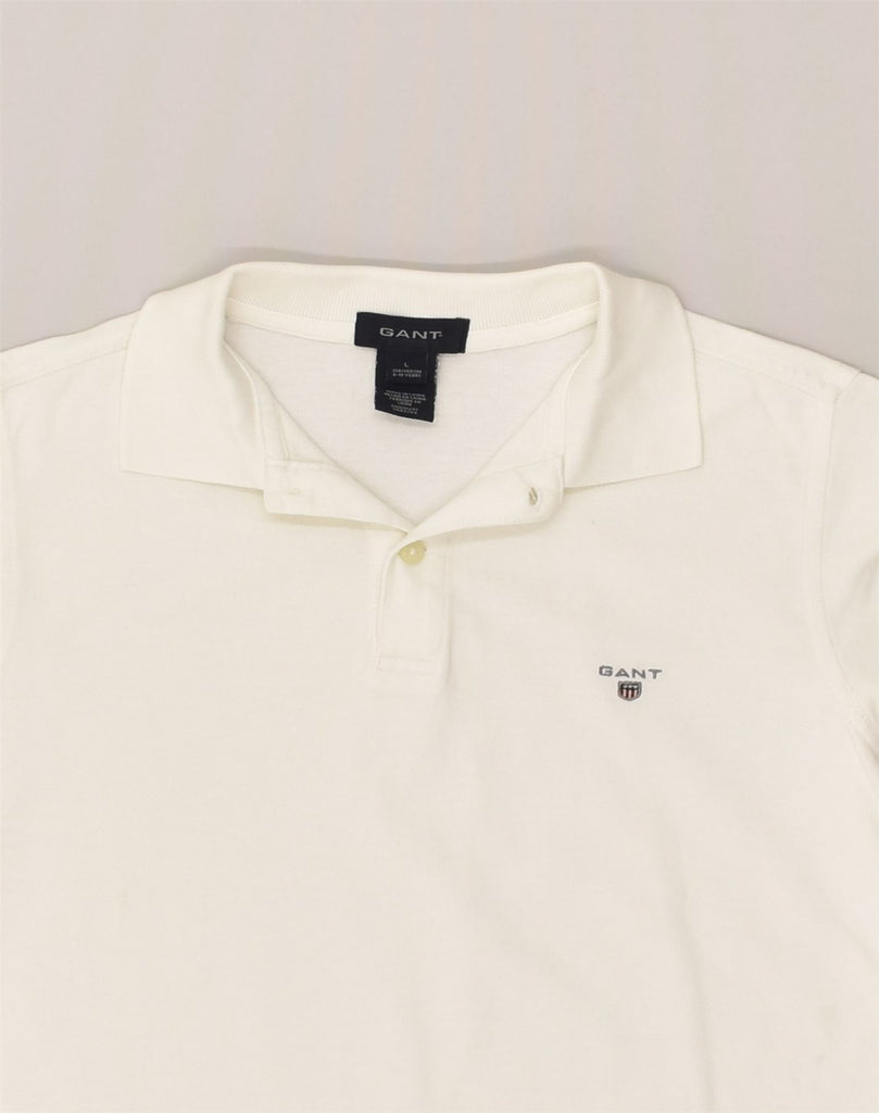 GANT Boys Polo Shirt 9-10 Years Large White Cotton | Vintage Gant | Thrift | Second-Hand Gant | Used Clothing | Messina Hembry 