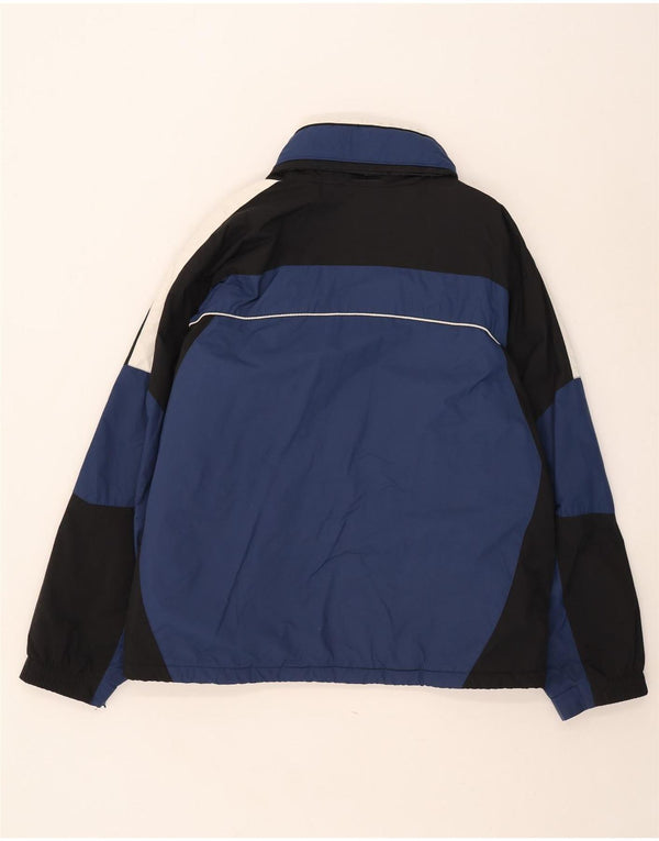 Columbia Mens Hooded Windbreaker Jacket UK 42 XL Navy Blue Colourblock