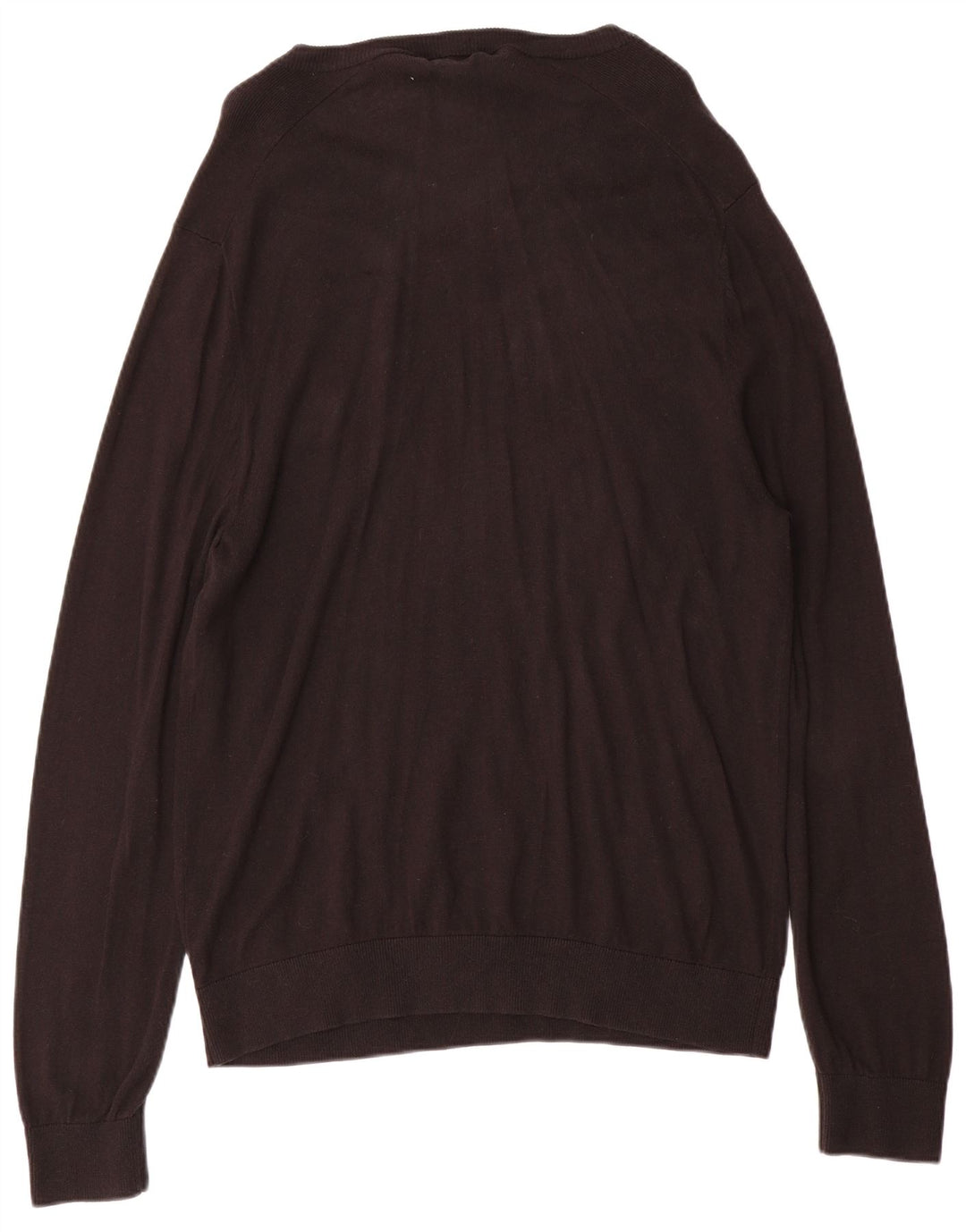 Nautica Mens V-Neck Jumper Sweater Large Black Cotton