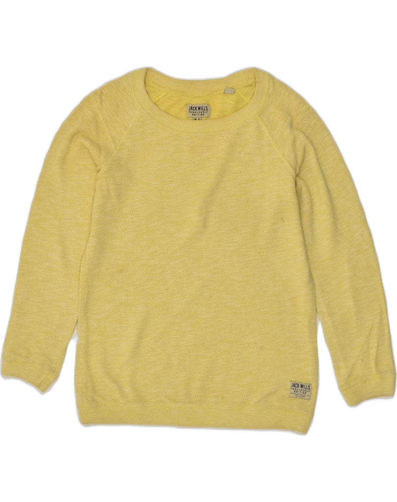 JACK WILLS Womens Sweatshirt Jumper UK 8 Small Yellow Cotton | Vintage Jack Wills | Thrift | Second-Hand Jack Wills | Used Clothing | Messina Hembry 