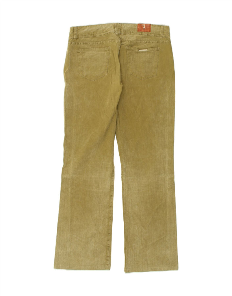 TRUSSARDI Womens Straight Casual Trousers W33 L31  Beige Cotton | Vintage Trussardi | Thrift | Second-Hand Trussardi | Used Clothing | Messina Hembry 