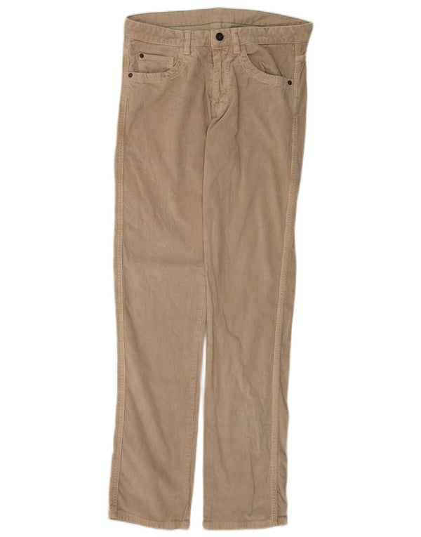 Massimo Dutti Mens Straight Corduroy Trousers EU 38 Small W30 L34 Beige