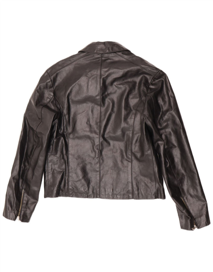 Vintage Mens Leather Jacket UK 38 Medium Black Leather
