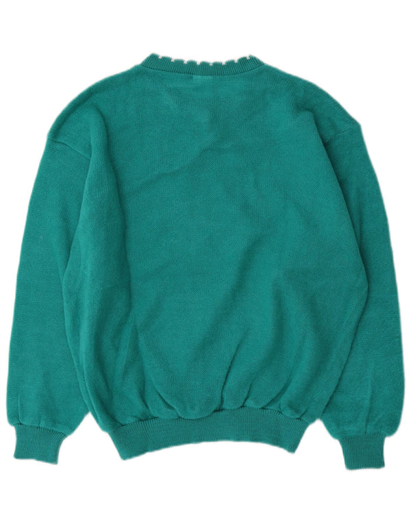 Vintage Womens Crew Neck Jumper Sweater UK 16 Large Green Acrylic