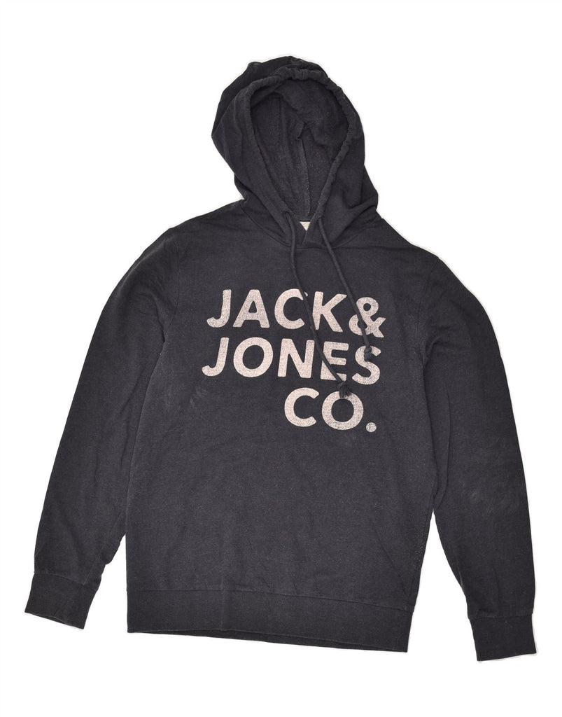 JACK & JONES Mens Graphic Hoodie Jumper Small Grey Cotton | Vintage Jack & Jones | Thrift | Second-Hand Jack & Jones | Used Clothing | Messina Hembry 