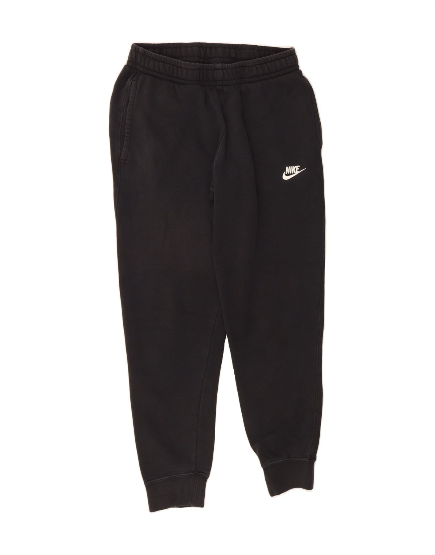 NIKE Mens Tracksuit Trousers Joggers Small Black Cotton Vintage