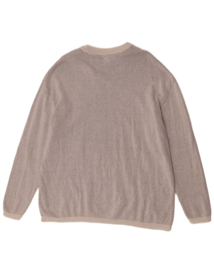 Zara Mens Graphic Boat Neck Jumper Sweater Medium Grey Cotton