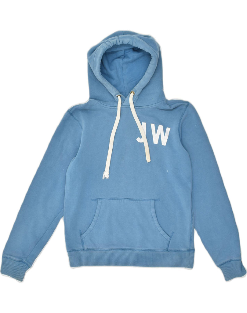 JACK WILLS Womens Graphic Hoodie Jumper UK 12 Medium Blue Cotton | Vintage Jack Wills | Thrift | Second-Hand Jack Wills | Used Clothing | Messina Hembry 