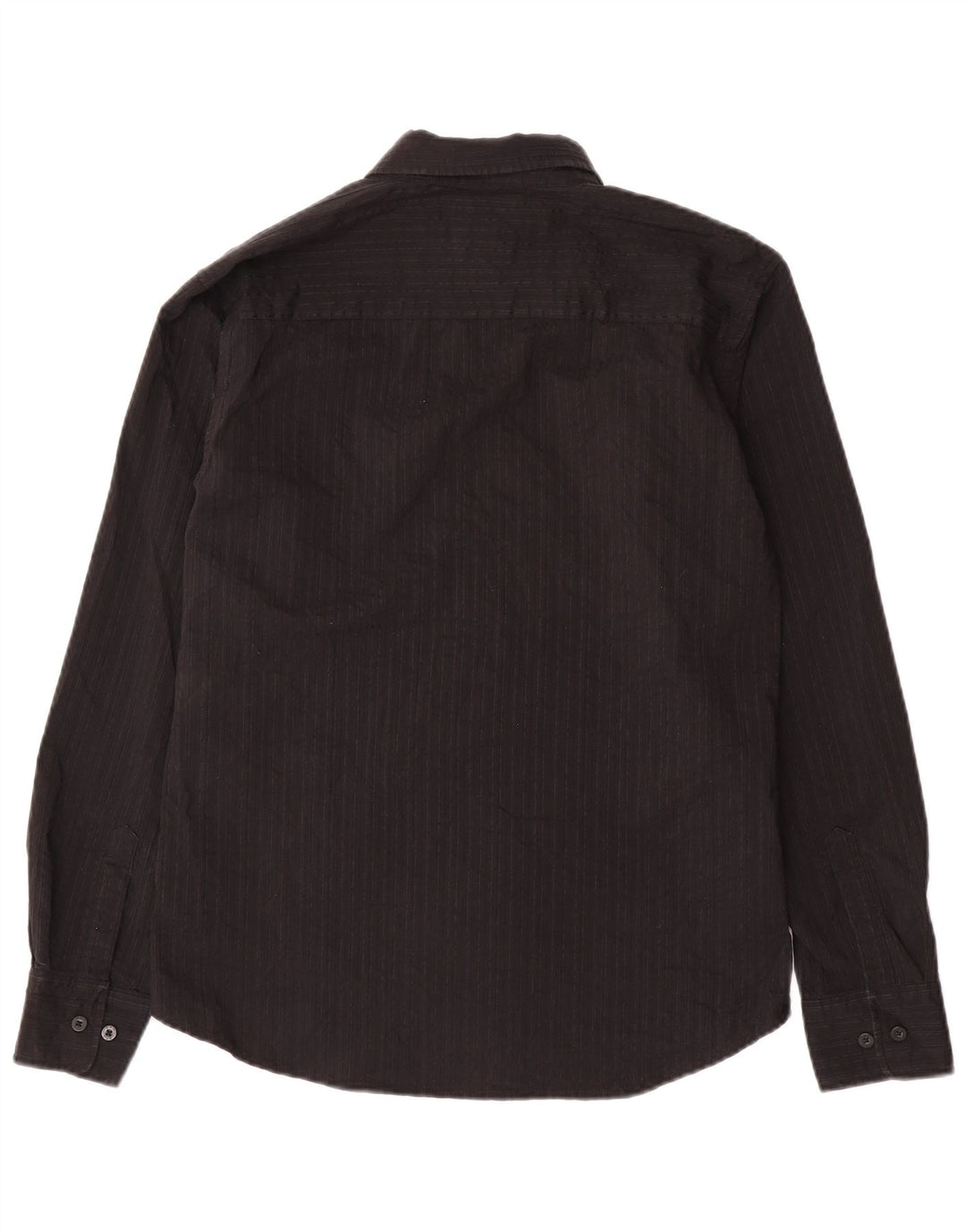 BKE Mens Slim Fit Shirt Large Black Pinstripe Cotton