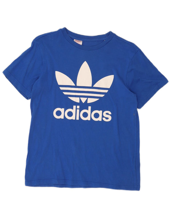 ADIDAS Girls Graphic T-Shirt Top 13-14 Years Blue